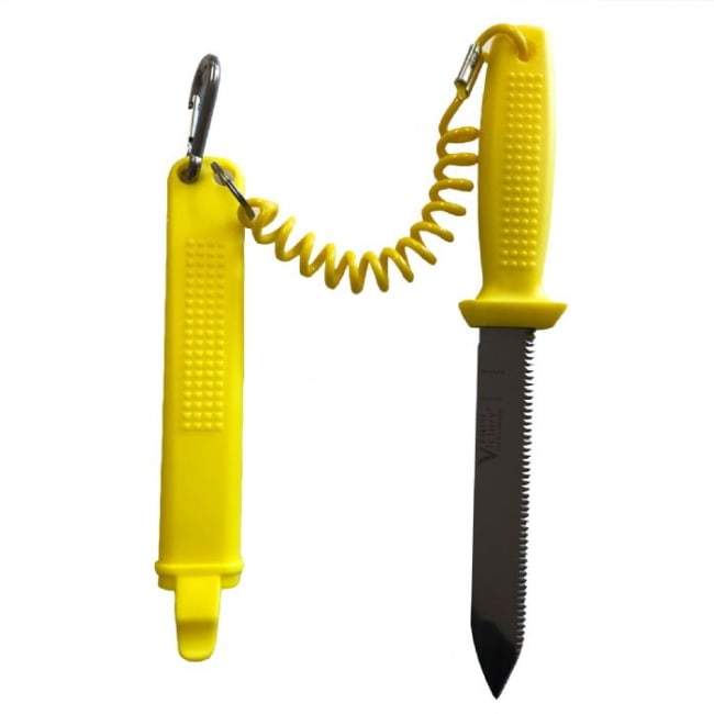 Kniv. Victory SPISS 17cm blad med gul slire
