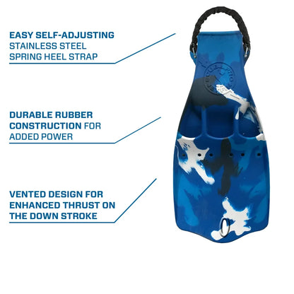 JET FIN W/SPRG. BLUE CAMO